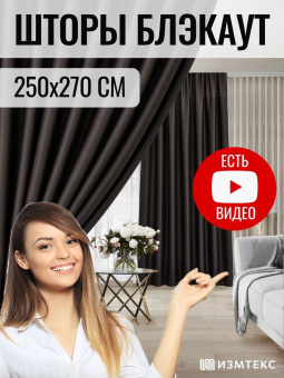 Блэкаут Коричневый 250х270, крепление лента, 2 шт