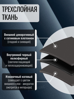 Блэкаут Синий 150х250, крепление люверсы, 2 шт